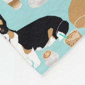 Corgis houdt van koffie lichtblauw fleece deken (Hoek)