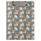 Corgis in de bergen en het bospatroon klembord (Voorkant)