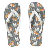 Corgis in de bergen en het bospatroon teenslippers (Voetbed)