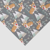 Corgis in de bergen en het bospatroon tissuepapier (Detail)