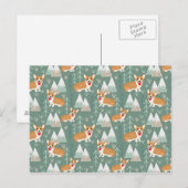Corgis in de bergen Forest Pattern Briefkaart (Voorkant / Achterkant)