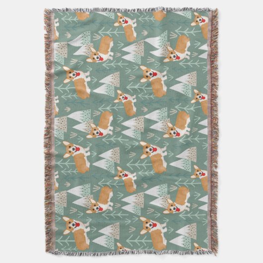 Corgis in de bergen Forest Pattern Deken (Voorkant Verticaal)