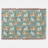 Corgis in de bergen Forest Pattern Deken (Voorkant)