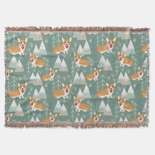 Corgis in de bergen Forest Pattern Deken