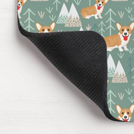 Corgis in de bergen Forest Pattern Muismat (Hoek)