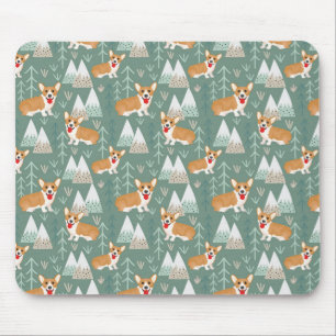 Corgis in de bergen Forest Pattern Muismat