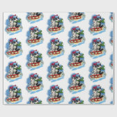 corgis in de sneeuw cadeaupapier (Vlak)