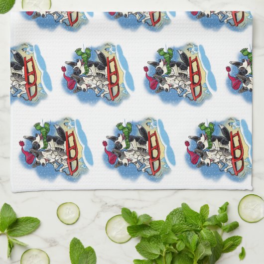 Corgis in de sneeuw theedoek (Gevouwen)