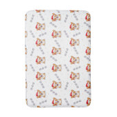 Corgi's in kersthoeden kerstpatroon badmat (Voorkant Verticaal)