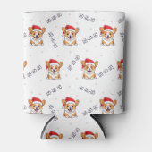 Corgi's in kersthoeden kerstpatroon blikjeskoeler (Voorkant)