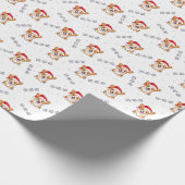 Corgi's in kersthoeden kerstpatroon cadeaupapier (Hoek)