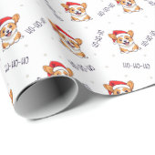 Corgi's in kersthoeden kerstpatroon cadeaupapier (Rol Hoek)