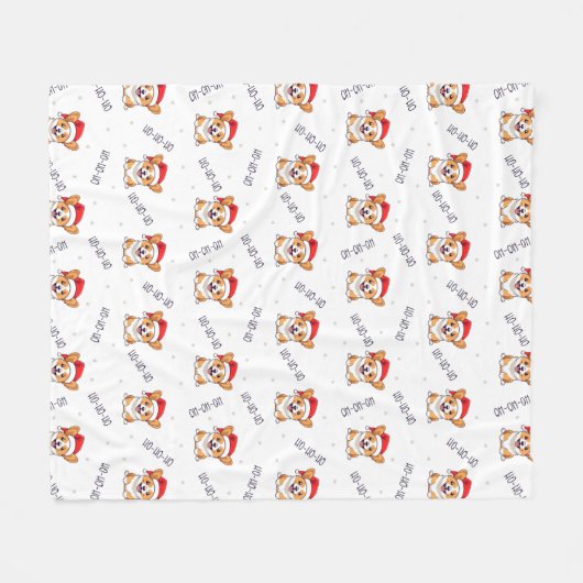 Corgi's in kersthoeden kerstpatroon fleece deken (Voorkant (Horizontaal))