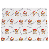 Corgi's in kersthoeden kerstpatroon groot cadeauzakje (Voorkant)