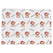 Corgi's in kersthoeden kerstpatroon groot cadeauzakje (Achterkant)