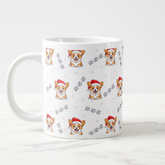 Corgi's in kersthoeden kerstpatroon grote koffiekop