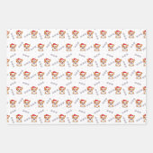 Corgi's in kersthoeden kerstpatroon inpakpapier vel (Voorkant 3)