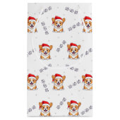 Corgi's in kersthoeden kerstpatroon klein cadeauzakje (Achterkant)