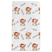 Corgi's in kersthoeden kerstpatroon klein cadeauzakje (Voorkant)