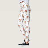Corgi's in kersthoeden kerstpatroon leggings (Links)