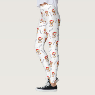 Corgi's in kersthoeden kerstpatroon leggings