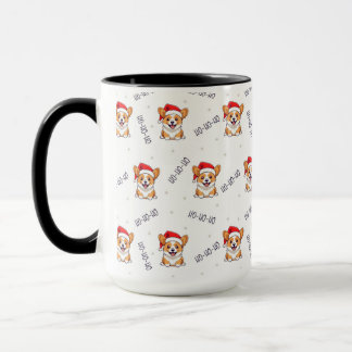 Corgi's in kersthoeden kerstpatroon mok