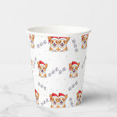 Corgi's in kersthoeden kerstpatroon papieren bekers (Rechts)
