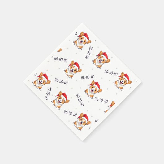 Corgi's in kersthoeden kerstpatroon servet (Hoek)