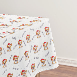 Corgi's in kersthoeden kerstpatroon tafelkleed