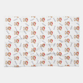 Corgi's in kersthoeden kerstpatroon theedoek (Horizontaal)