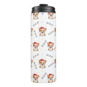 Corgi's in kersthoeden kerstpatroon thermosbeker (Voorkant)