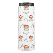 Corgi's in kersthoeden kerstpatroon thermosbeker (Achterkant)