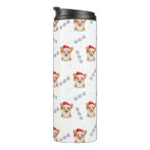 Corgi's in kersthoeden kerstpatroon thermosbeker (Geroteerd rechts)
