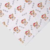 Corgi's in kersthoeden kerstpatroon tissuepapier (Detail)