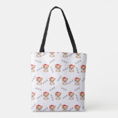 Corgi's in kersthoeden kerstpatroon tote bag (Achterkant)
