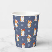 Corgis in Santa Hats en Snowflakes Patroon Papieren Bekers (Links)
