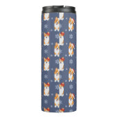 Corgis in Santa Hats en Snowflakes Patroon Thermosbeker (Achterkant)