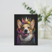 Corgi's kroon - Briefkaart voor de Dog-kunst (Staand voorkant)