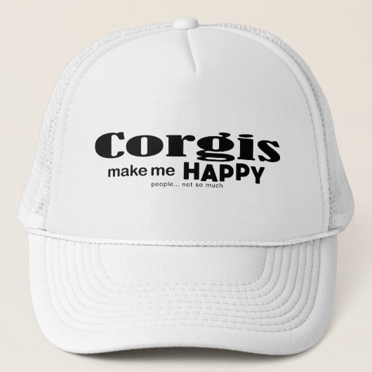 Corgis maakt me gelukkig trucker pet (Voorkant)