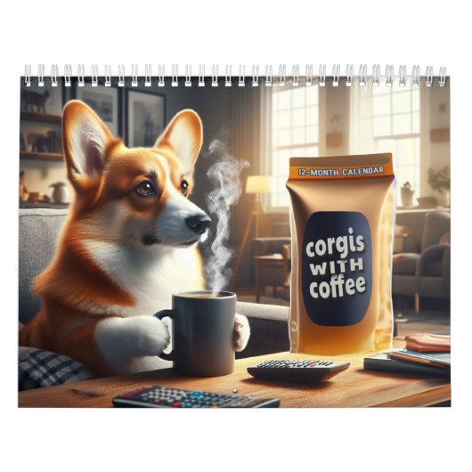 Corgi's met Koffie! Kalender (Hoes)