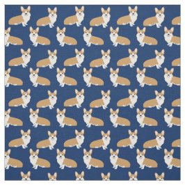 Corgis op de marine - schattig hondenpatroon stof
