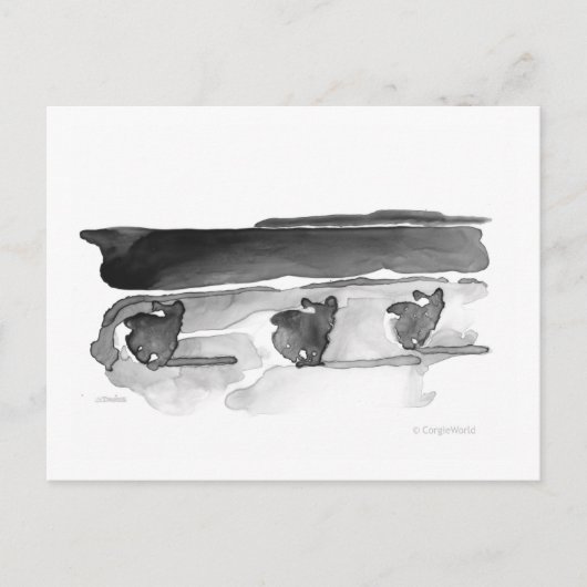 Corgis op het Briefkaart van het Strand (Voorkant)
