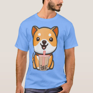 Corgi's Puppy Dog Boba Bubble Teas Kawaii Anime Pr T-shirt