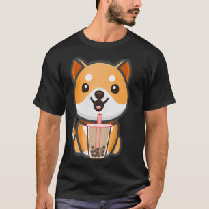 Corgi's puppy Dog Boba Bubble Teas Kawaii Anime T-shirt