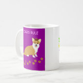 Corgis Rule Purple Koffiemok (Voorkant links)