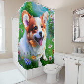 Corgi's tuin douchegordijn (In situ)