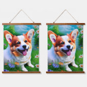 Corgi's tuin hangend wandkleed (Dubbel)