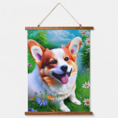Corgi's tuin hangend wandkleed (Voorkant 2)
