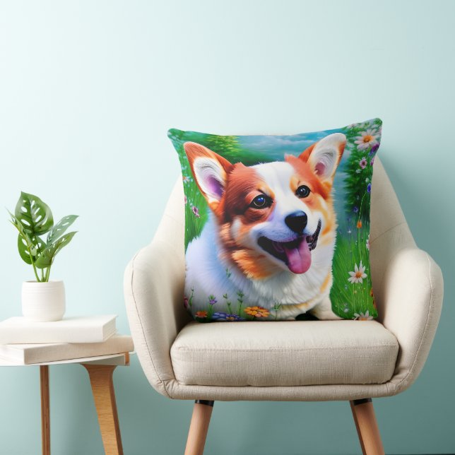 Corgi's tuin kussen (Stoel)