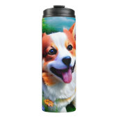 Corgi's tuin thermosbeker (Voorkant)